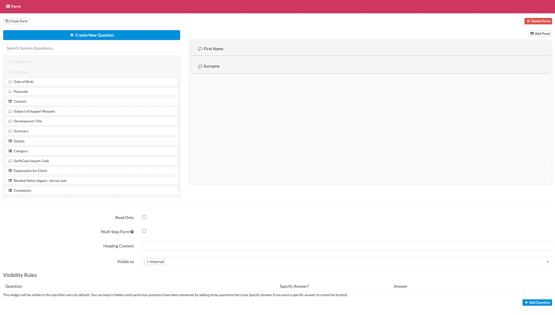 Workflow form